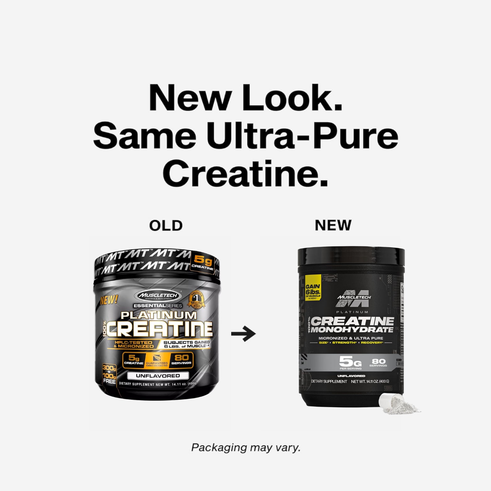 Creatine Monohydrate Powder Platinum Pure Micronized Muscle Recovery + Builder