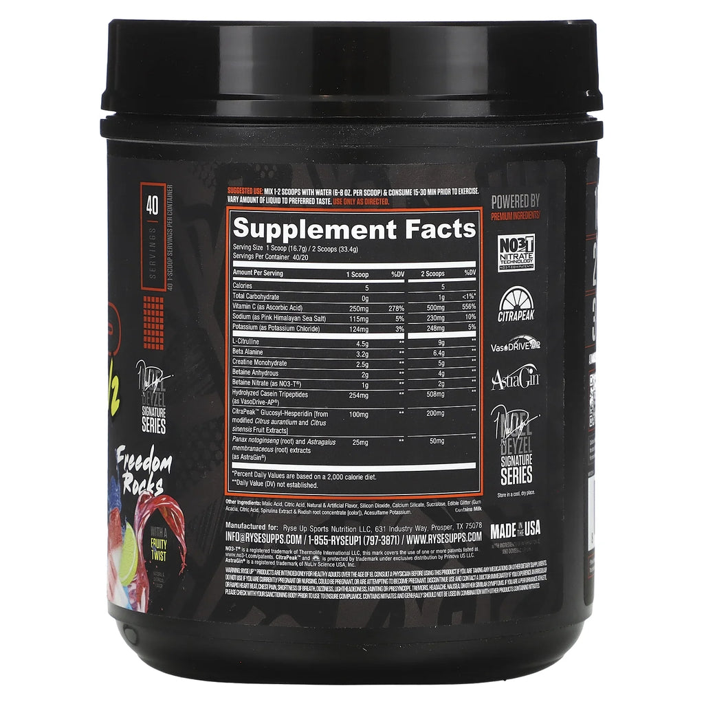 RYSE Pump Daddy V2 Pre Workout Powder - Freedom Rocks - 40 Servings