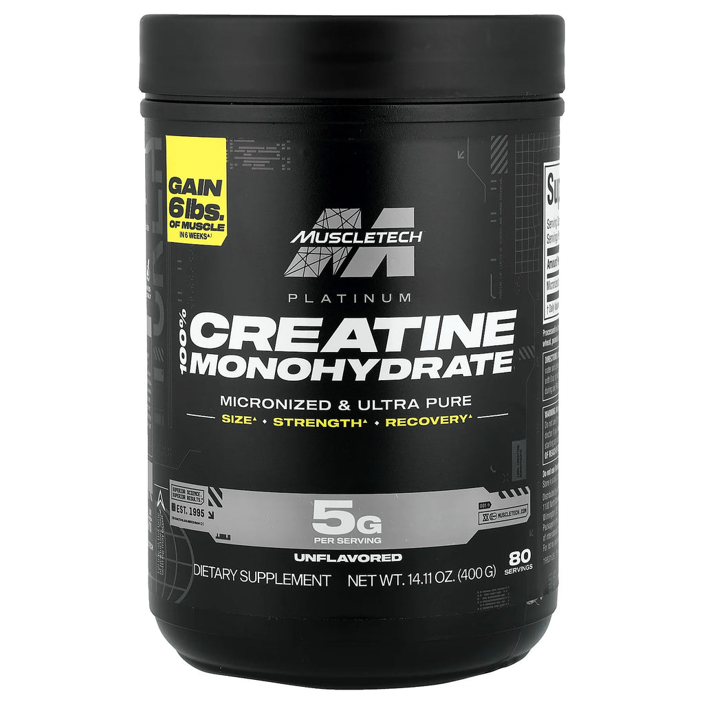 Muscletech, Essential Series, Platinum 100% Creatine, Unflavored, 14.11 Oz