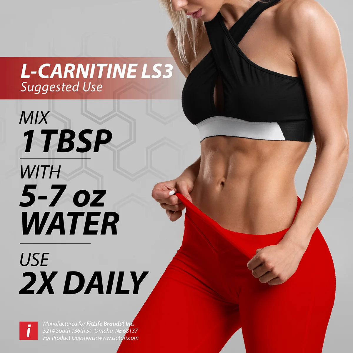 Isatori L-Carnitine LS3 Concentrated Liquid Metabolic Enhancer and Energy Booster - Health and Fitness - Keto Friendly - Stimulant Free - Mixed Berry 1500Mg (32 Servings)